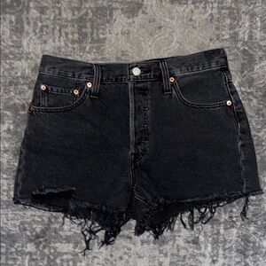 Black Levi’s 501 cutoff Denim shorts